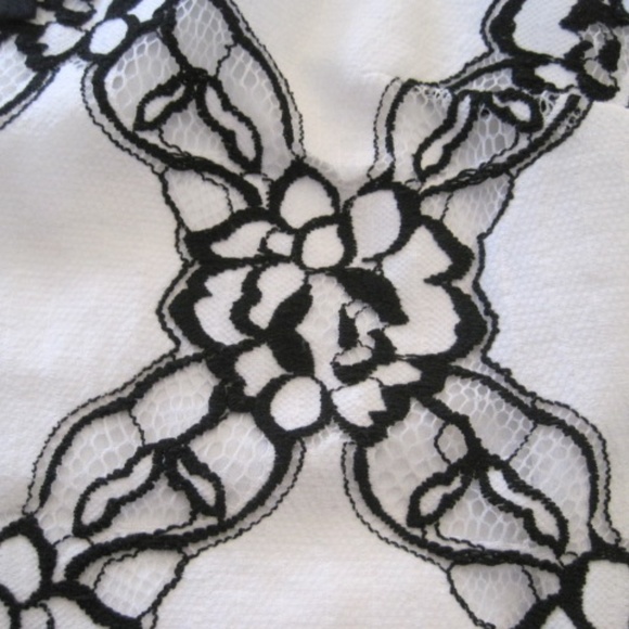 Karl Lagerfeld White/Black Lace Top - Picture 5 of 7